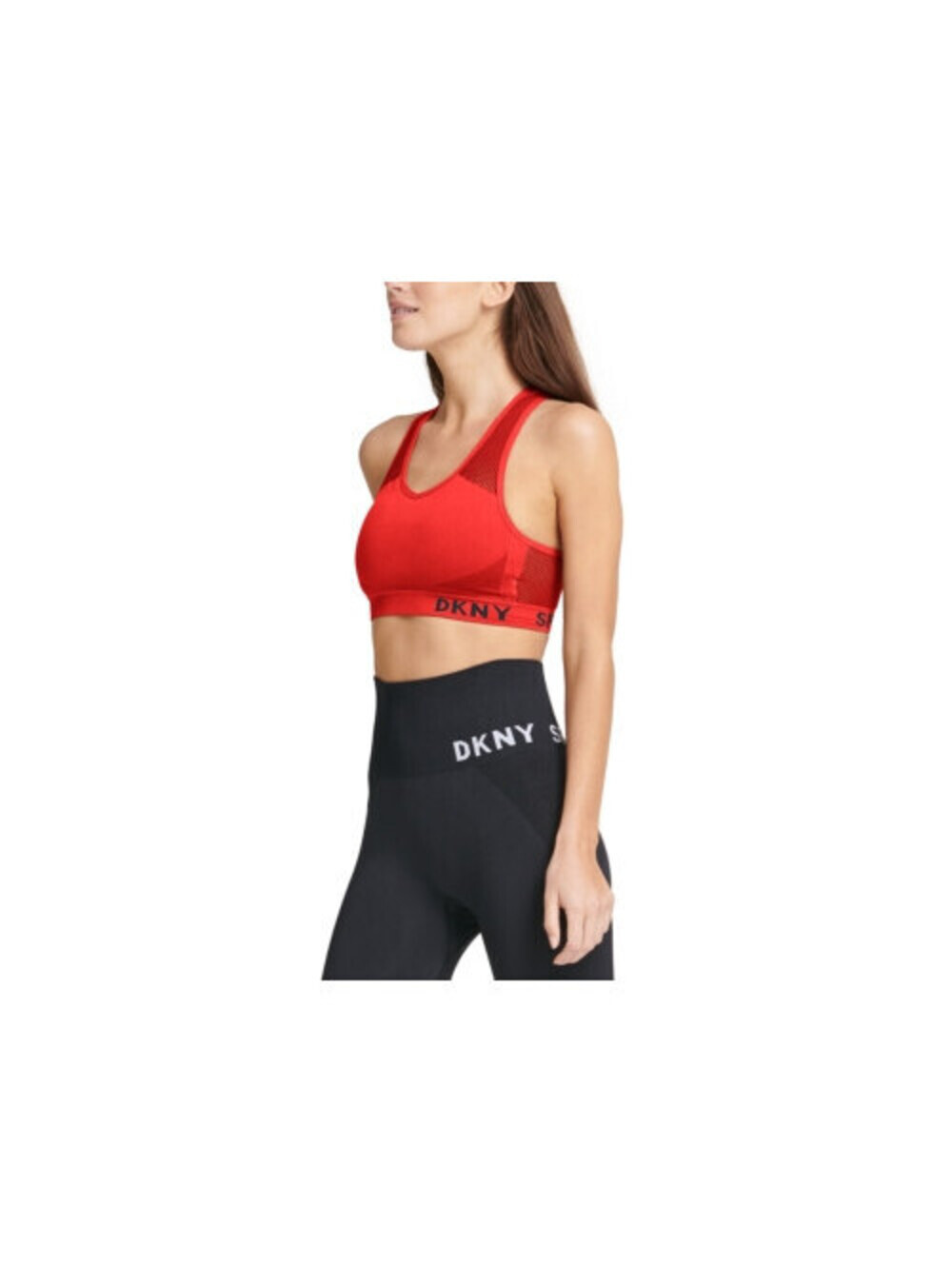 DKNY Womens Mesh-Back Medium-Impact Sports Bra Size XL